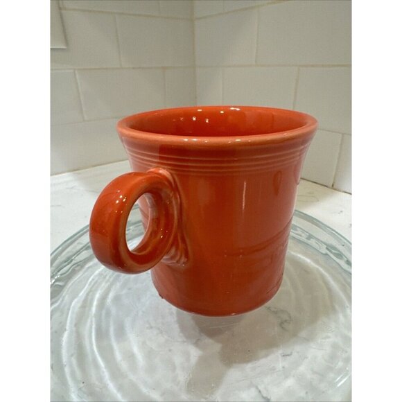 Fiestaware Persimmon Ring Handled Mug Fiesta Tom and Jerry Mug Retired Orange - Picture 3 of 13